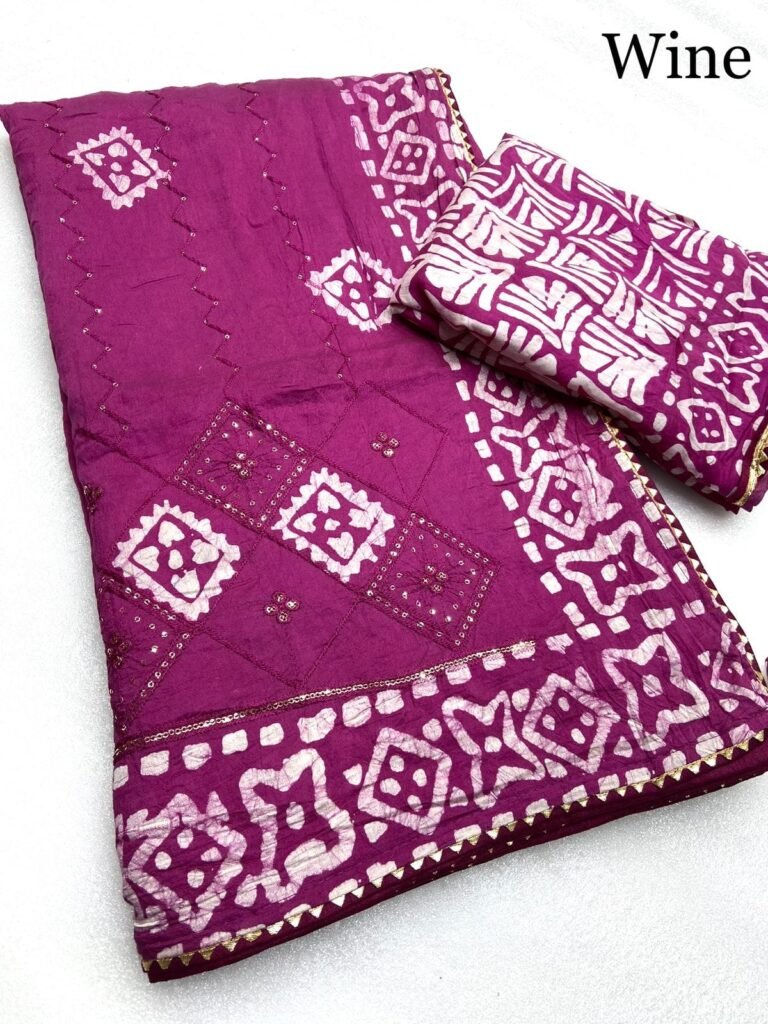 Batik print Sequence Saree