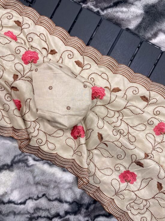 Kashmiri Katha Work Aair Silk