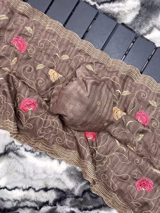 Kashmiri Katha Work Aair Silk