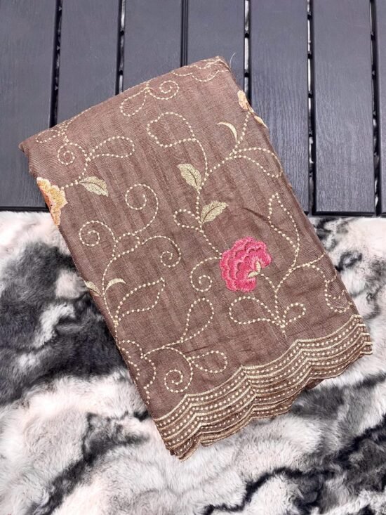 Kashmiri Katha Work Aair Silk