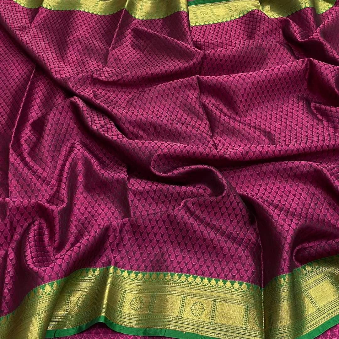 Beautiful South Indian Silk Katan Saree - Haimanti