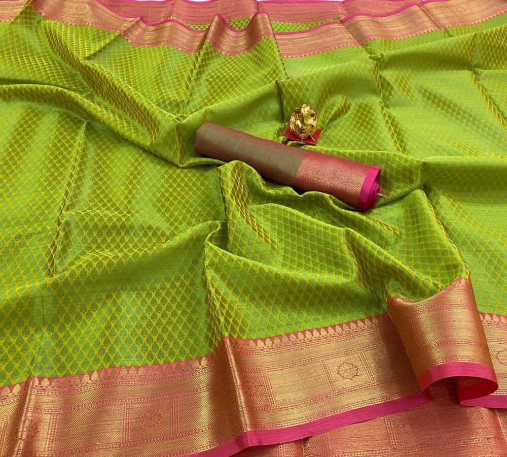 Beautiful South Indian Silk Katan Saree - Haimanti