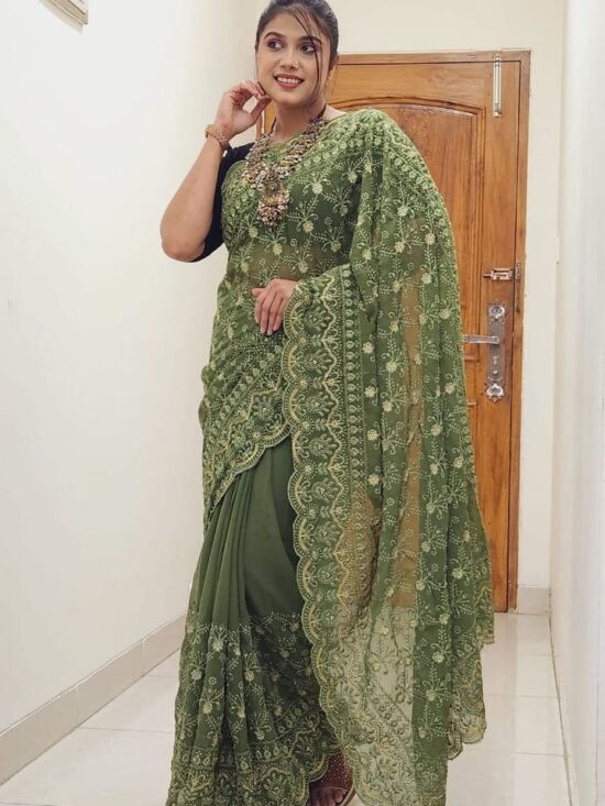 Georgette Sarees with embroidery work