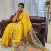 Lovely Linen Saree With Kalamkari Print