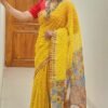 Lovely Linen Saree With Kalamkari Print