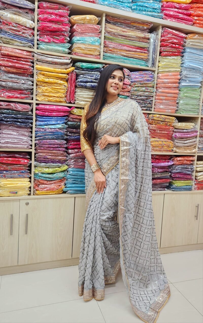 Pure Georgette Saree - Image 2
