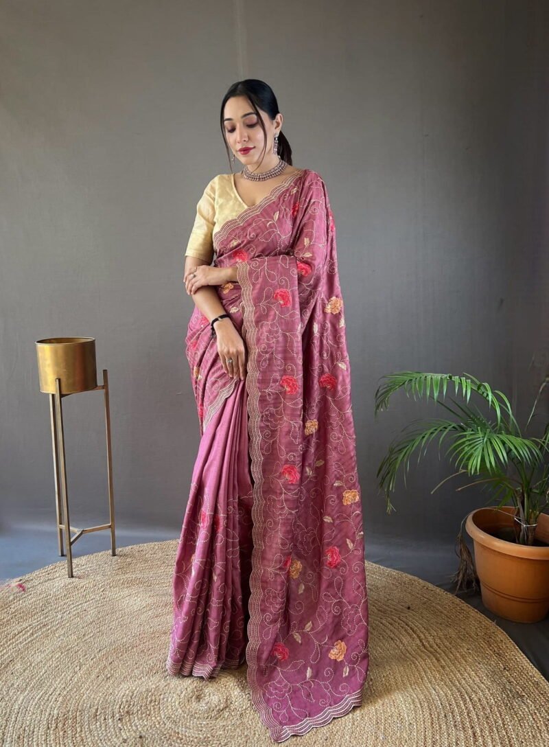 Kashmiri Katha Work Aair Silk - Image 4