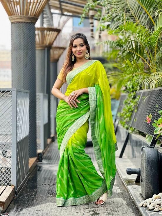 Dual tone Chiffon saree