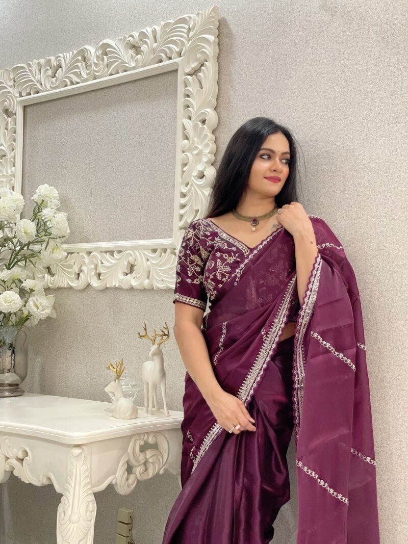 Pure soft zimmy choo silk saree