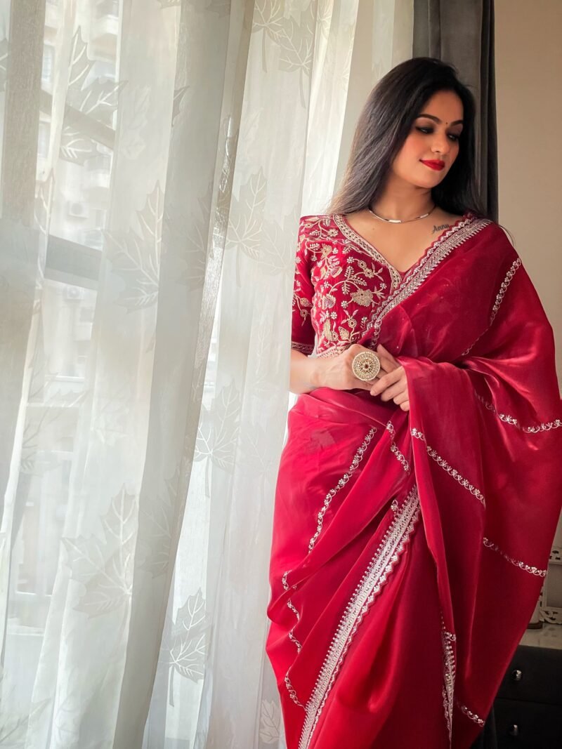 Pure soft zimmy choo silk saree