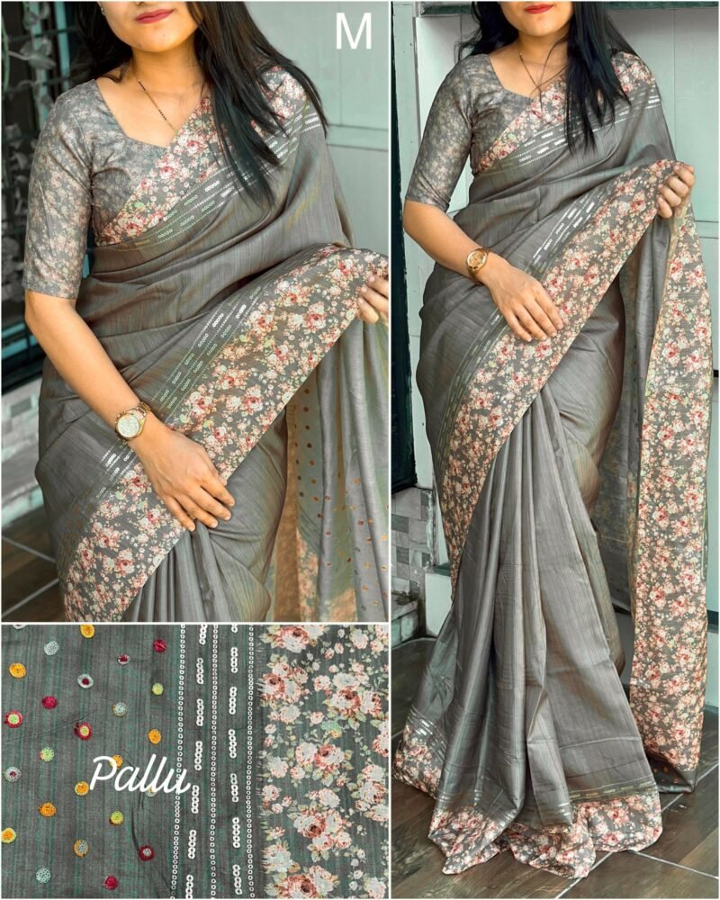 Tusser cotton sarees with designer katha work