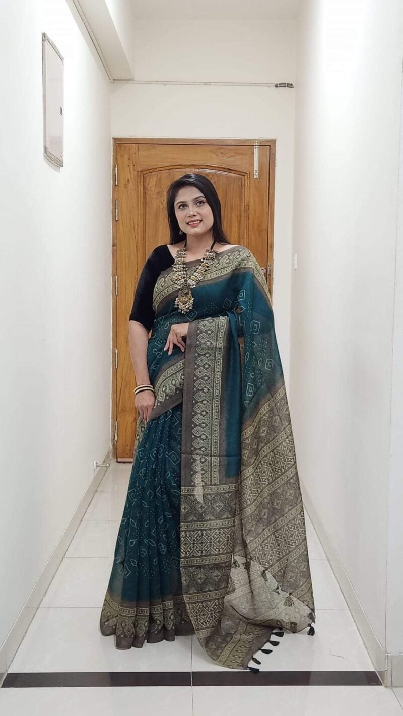Awesome Soft linen saree