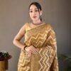 Pure linen cotton saree