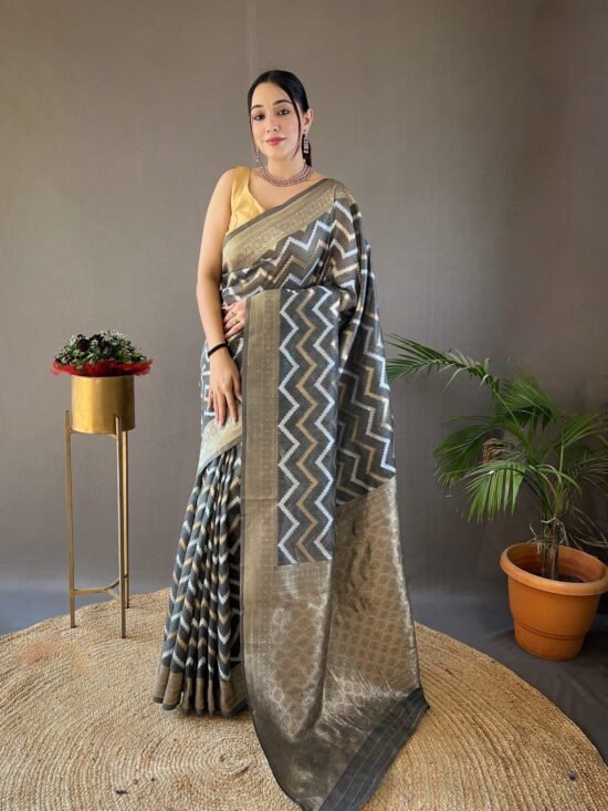 Pure linen cotton saree