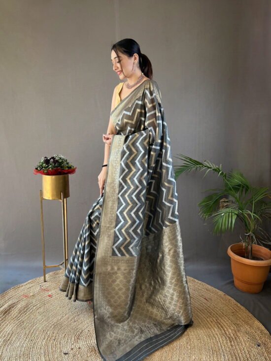 Pure linen cotton saree