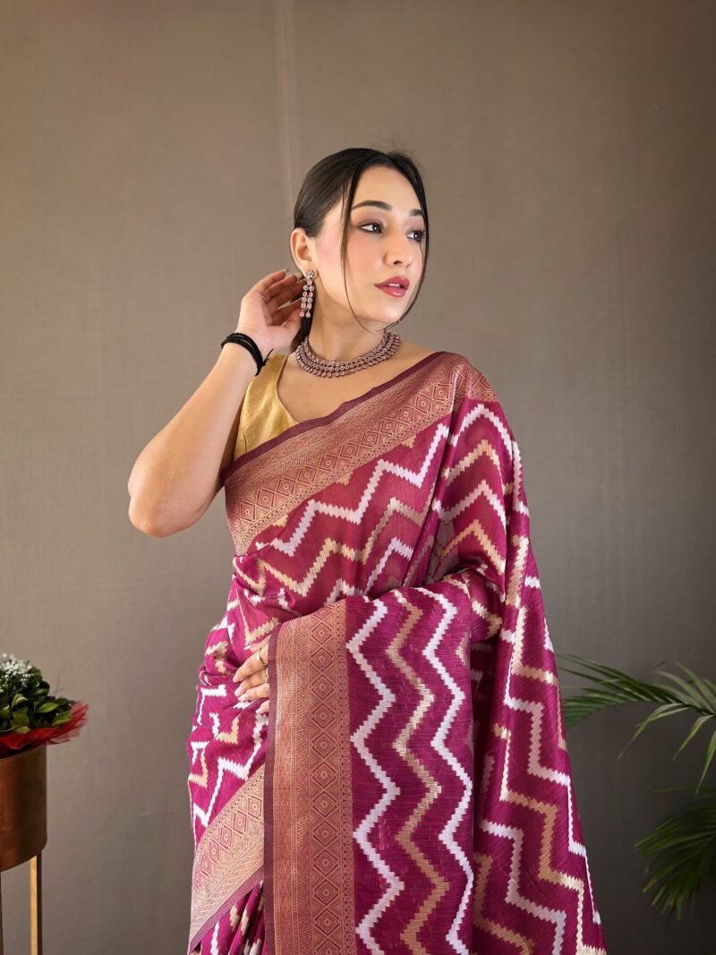 Pure linen cotton saree