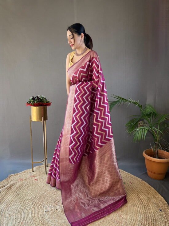 Pure linen cotton saree