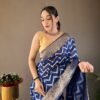 Pure linen cotton saree