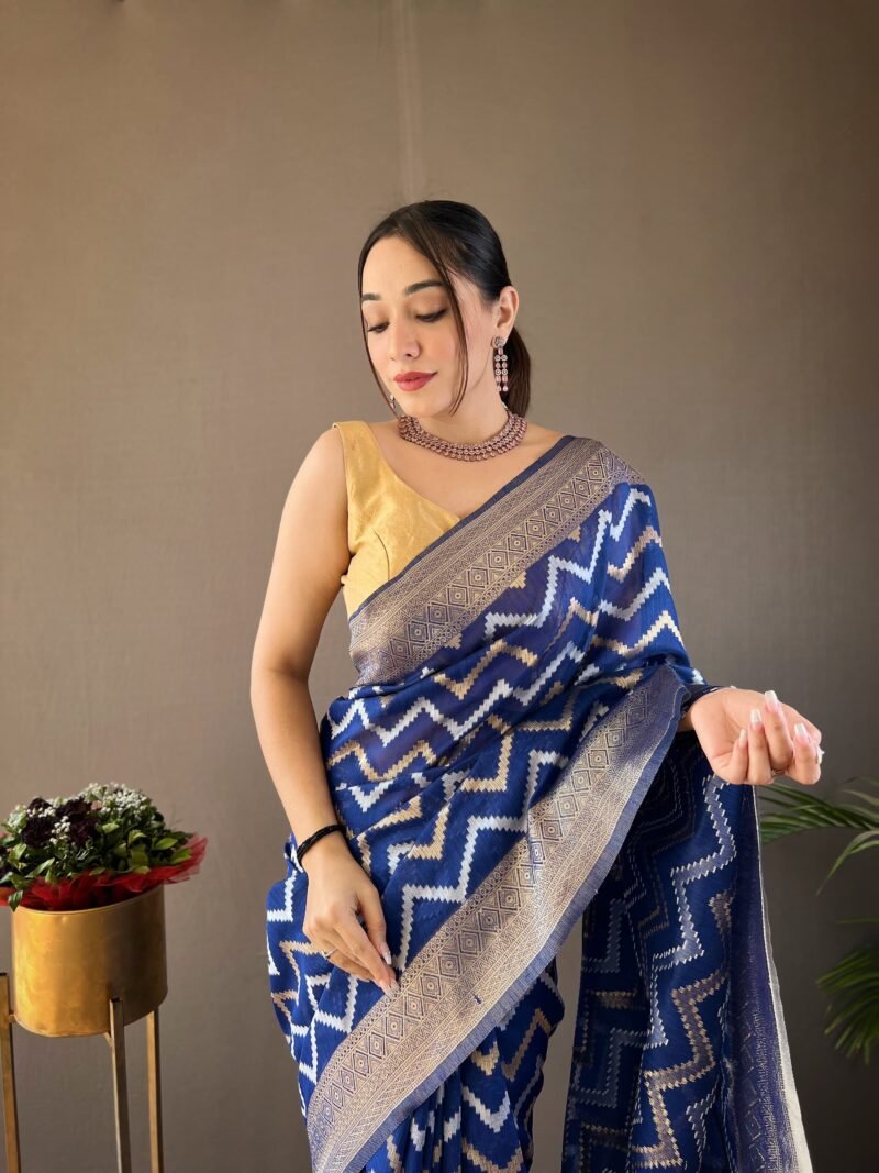 Pure linen cotton saree