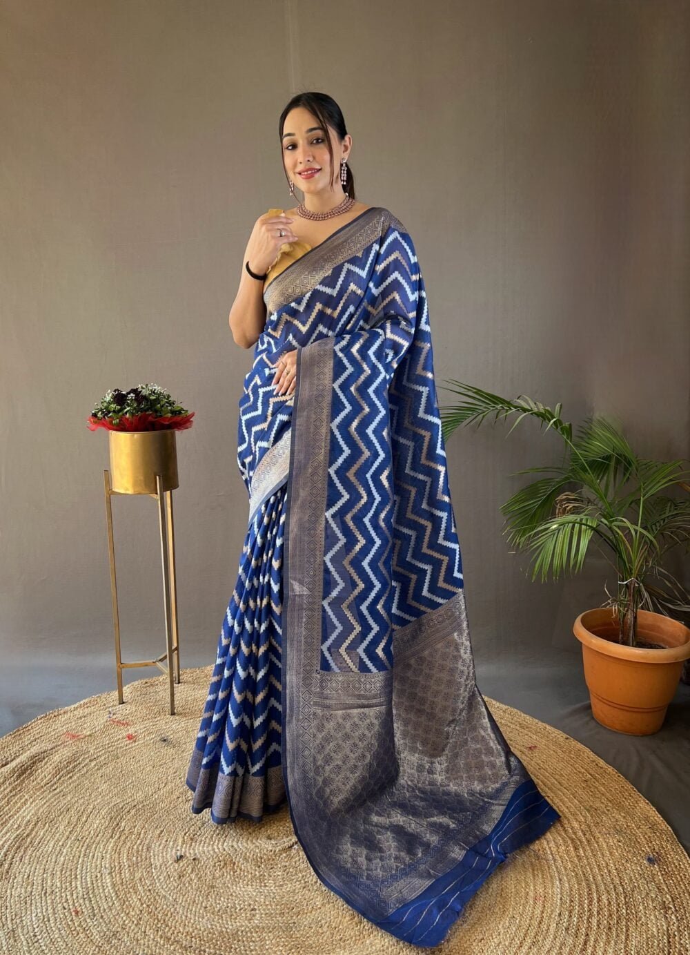 Pure linen cotton saree