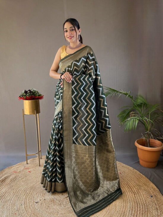 Pure linen cotton saree