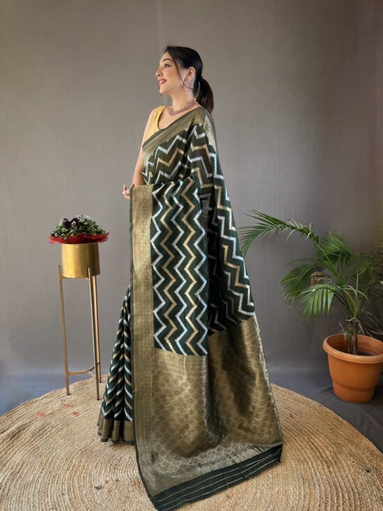 Pure linen cotton saree
